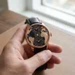 Jacob & Co. Men’s World Map Dual Time Rose Gold Tone Watch