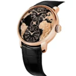 Jacob & Co. Men’s World Map Dual Time Rose Gold Tone Watch