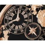 Jacob & Co. Men’s World Map Dual Time Rose Gold Tone Watch
