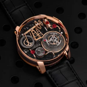 Jacob & Co. Men’s Oil Pump Rose Gold-Tone Skeleton Watch