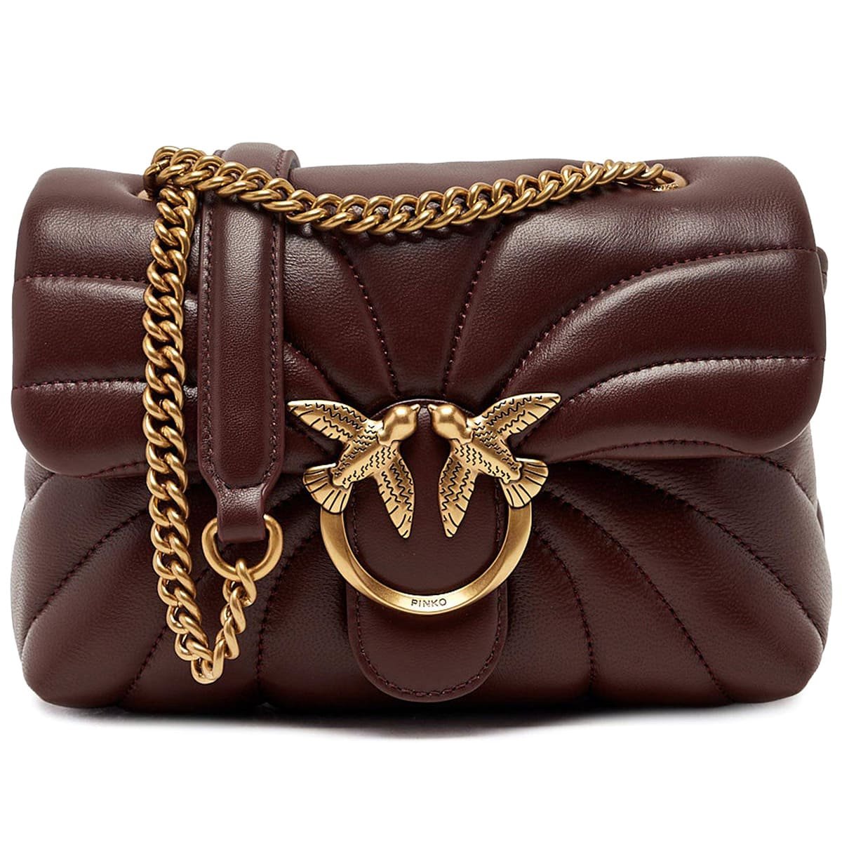 pinko-burgundy-women-shoulder-bag-cross-body-bag-100038a1exl86q حقيبة كتف نسائية من بينكو ، لون عنابي ، حقيبة كروس بودي 100038A1Exl86Q