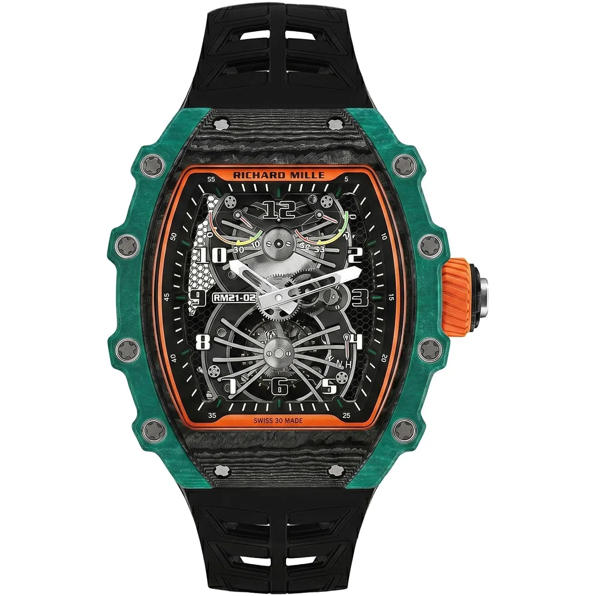 richard-mille-men-rm21-02-green-carbon-tpt-watch ساعة ريشارد ميل Richard Mille رجالي كربون RM 21-02