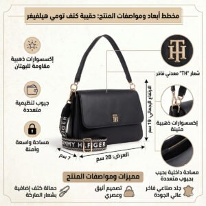 حقيبة يد نسائية سوداء من تومي هيلفيغر AW0AW14510