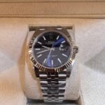 ساعة Rolex Datejust Super Clone Replica بمينا زرقاء وسوار فضي
