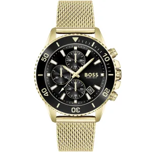 1513906-hugo-boss-watch-10bar-330ft-men-black-dial-metal-stainless-gold-mesh-strap-quartz-battery-analog-chronograph-admiral