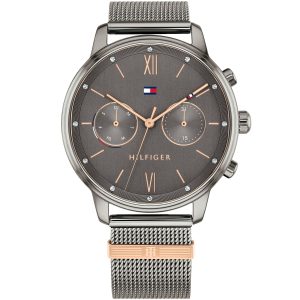 1782304-tommy-hilfiger-watch-women-gray-dial-stainless-steel-metal-grey-mesh-strap-quartz-analog-day-date-month-blake